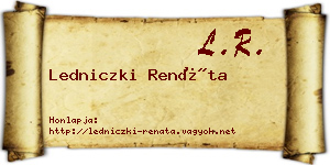 Ledniczki Renáta névjegykártya