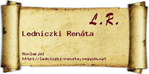 Ledniczki Renáta névjegykártya